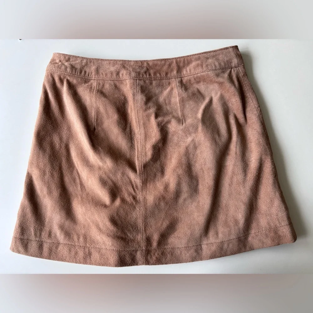 BLANKNYC Almond Leather Suede Tan Wrap Skirt 28 New - Picture 6 of 9